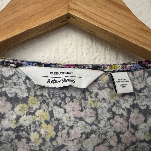 & Other Stories Floral Cotton Wrap Top M Like New