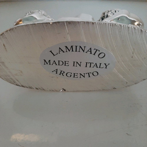 Italian silver-plated table clock like new, analog