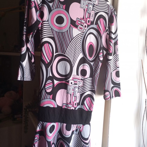 Blousedress one size, black and pink