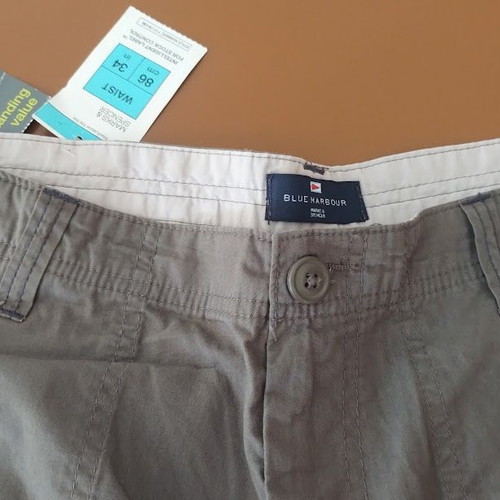 Marks & Spencer Blue Harbour men's cargo shorts, size 34, khaki