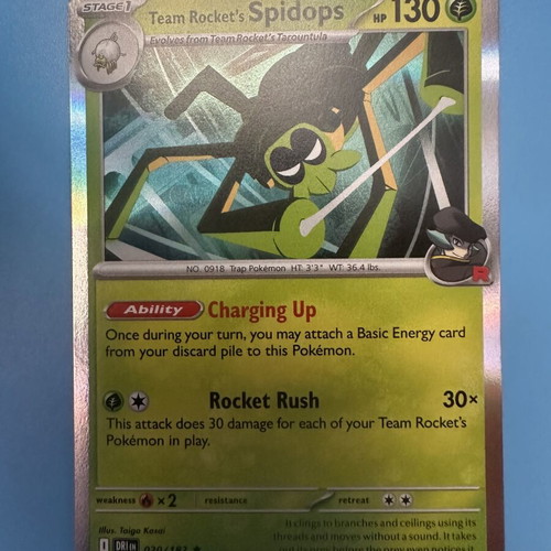 Team Rocket's Spidops Pokemon Card new