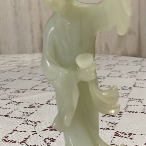 Chinese Jade Figurine used, 20cm, 300g, celadon green