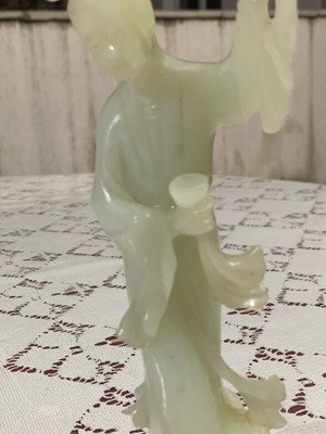 Chinese Jade Figurine used, 20cm, 300g, celadon green