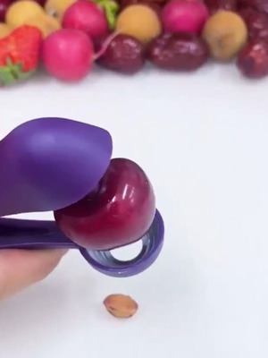 Cherry pitter tool, purple