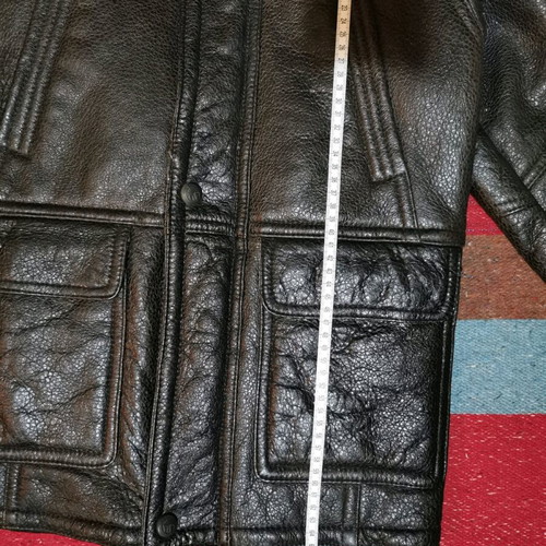 Mutton coat used, real leather with natural wool sheepskin, size S