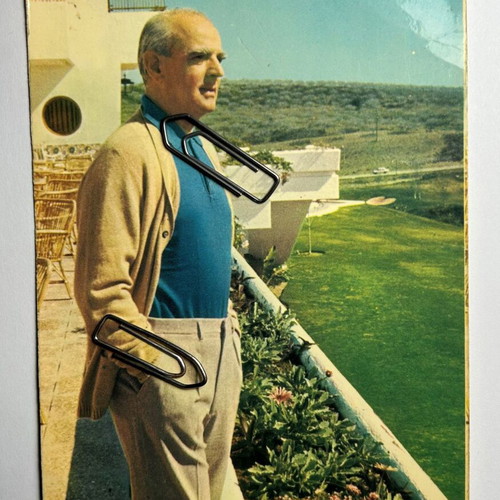Konstantinos Karamanlis postcard used, rare