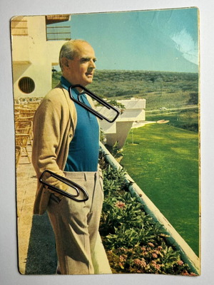 Konstantinos Karamanlis postcard used, rare