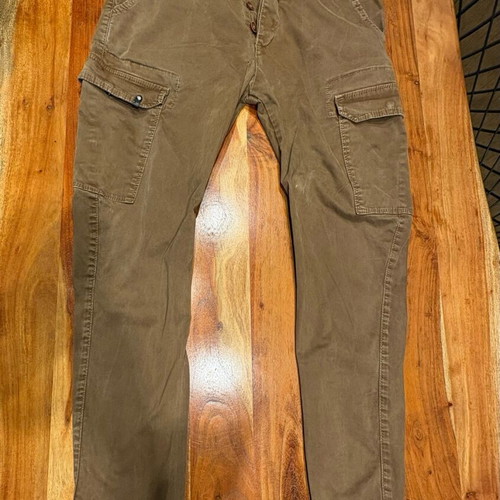 Men's cargo pants used, slim fit, brown, A-Style, size S
