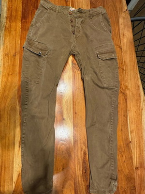 Men's cargo pants used, slim fit, brown, A-Style, size S