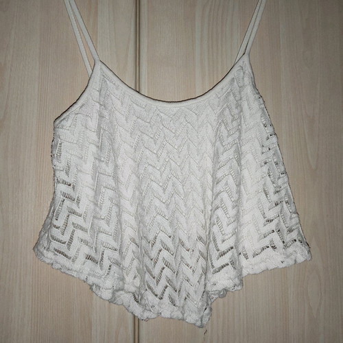 Blouse short used, white, size M