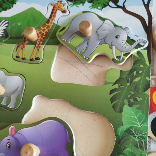 Wooden Puzzle Set of 3 with Sounds, Like New