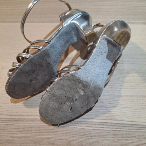 Silver dance shoes size 37, heels