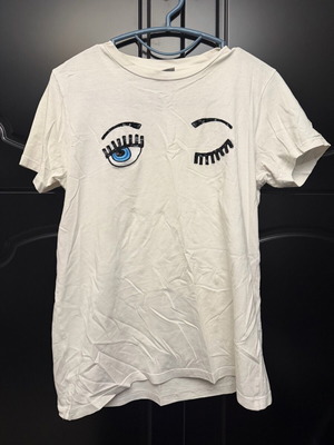 Chiara Ferragni T Shirt with Sequins like new, white, size S