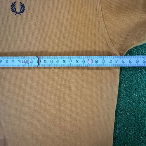 Fred Perry Polo shirt used, orange with navy trim, size M