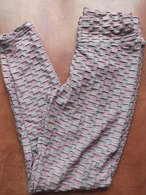 Leggings used gray and pink, sizes L and XL