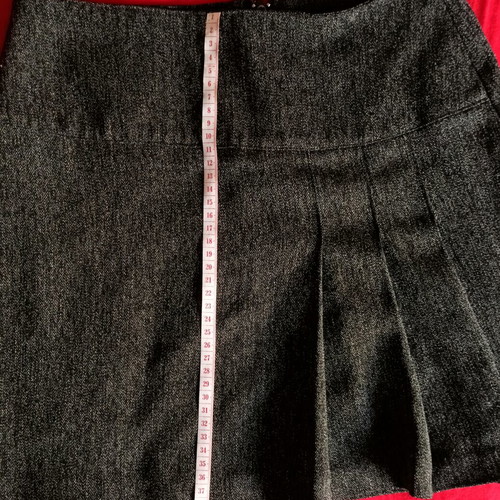 Mini skirt gray with side pleats and back zipper, like new, size S-M