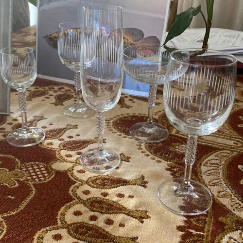 Crystal glasses set vintage classic design, 57 pieces, new