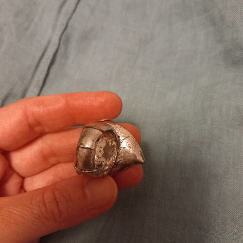 Elastic ring heart-shaped like new, silver color