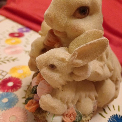 Decorative rabbit with babies used