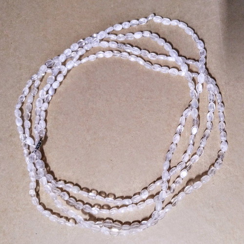 Rose quartz necklace new, 190 cm length, multiple strands