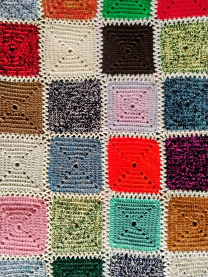 Wool Blanket handmade vintage like new, decorative 120x210 cm