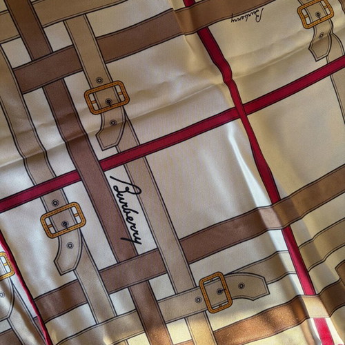 Burberry silk scarf like new, beige and brown, 86 cm