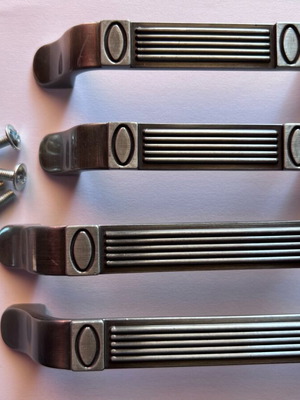 Set of 4 Vintage Silver Furniture Handles like new with screws