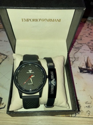 Emporio Armani wristwatch, black and blue, men's