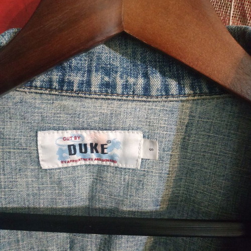 Duke denim jacket used, size S, blue, with small stain