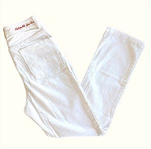 Κοτλέ λευκό παντελόνι σωλήνας (S)