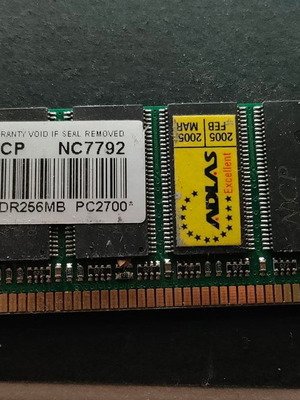 Μνήμη RAM NCP 256MB DDR PC2700 333MHz σαν καινούργιο