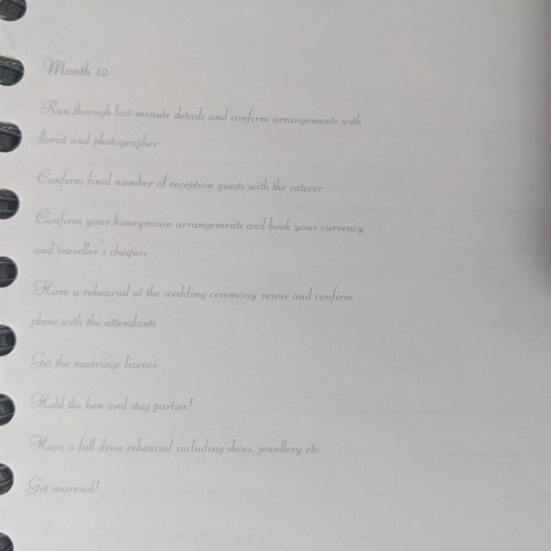 Wedding Planner Book new, detailed American style