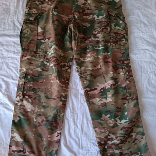 Military camouflage uniform set used, size extra large with pockets