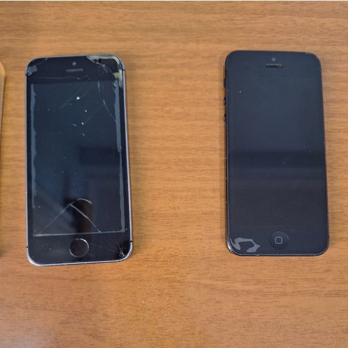 Iphone 5 and Iphone 5s used, 16GB, with silicone cases