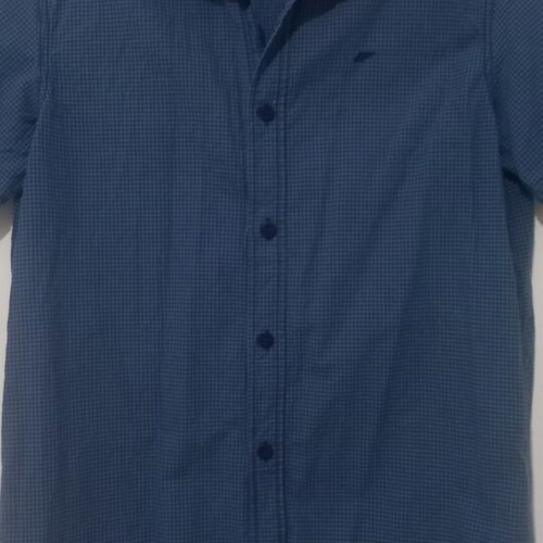 Small short-sleeve shirt for 13-14 years old, like new, black and blue