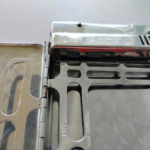 LIDO cigarette case and lighter used, made in Japan