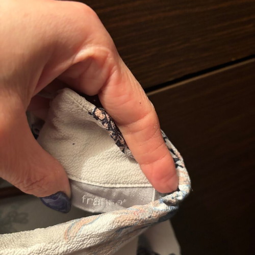 Fransa shirt used, white and blue, size S