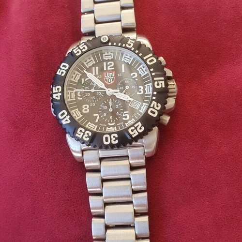 Luminox Navy Seal Steel Colormark Chronograph 3180 men's watch, silver