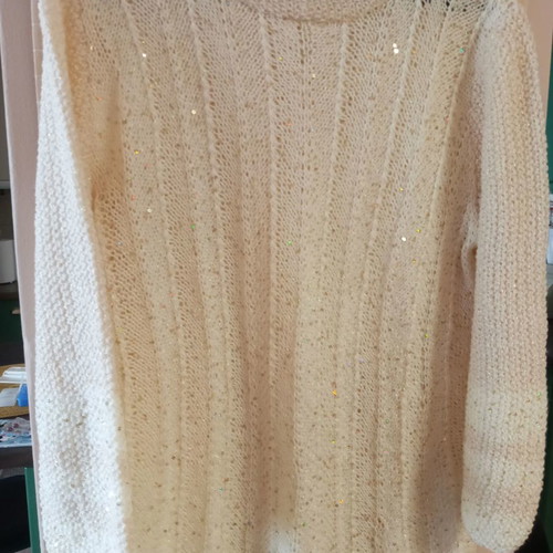 Sequin blouse used, handmade, romantic, size M