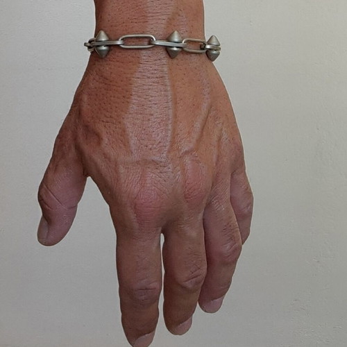 Vintage Unisex Industrial Punk Bracelet with Spikes, like new
