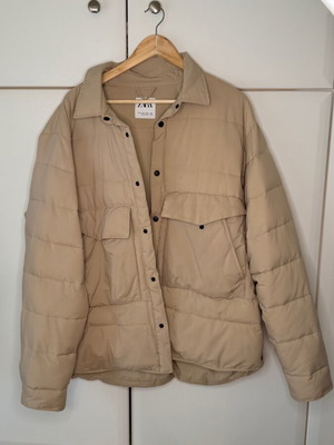 Zara XL beige men's jacket used, quilted light spring jacket