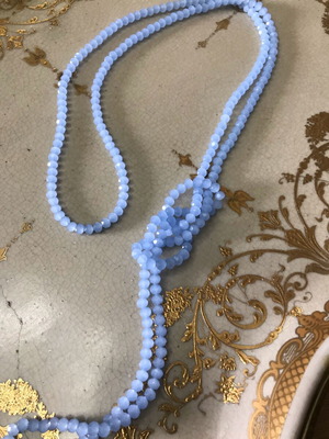 Glass necklace turquoise new, long