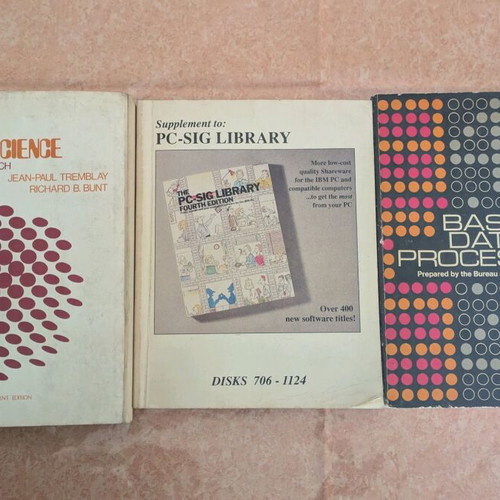 Computer programming books used, old, English, set of 3