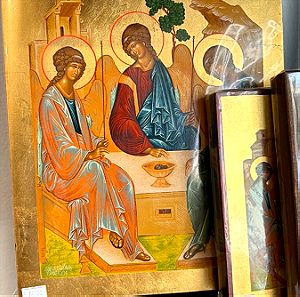 Βυζαντινη εικόνα Η Αγία Τριάδα 24Χ32