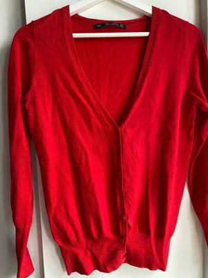 Zara women's cotton cardigan like new, red, size M