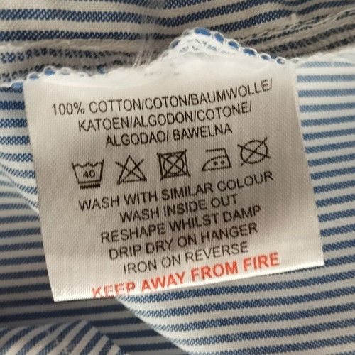 Striped cotton shirt like new, size L, blue and white