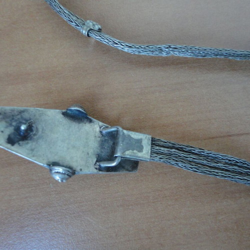 Antique women's metal belt used, length 95 cm