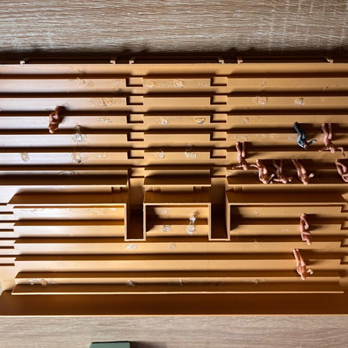 Subbuteo stadium stand with spectators