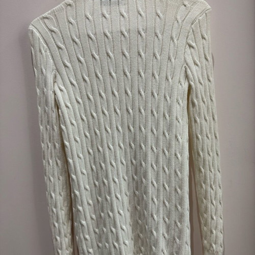 Ralph Lauren white long ribbed cardigan like new, size small