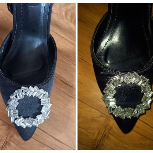 GoGo Shoes black slingback pumps size 37 new with buckle heels